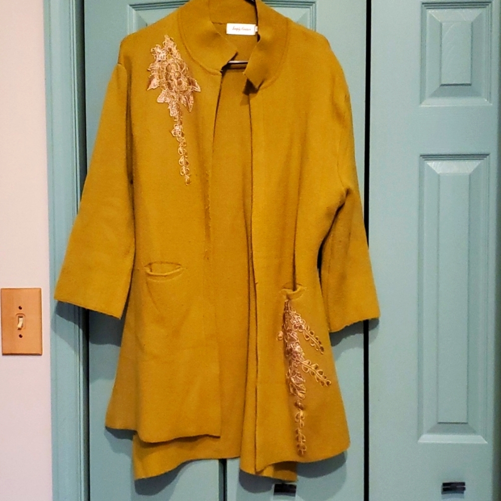Pea Green sweater jacket